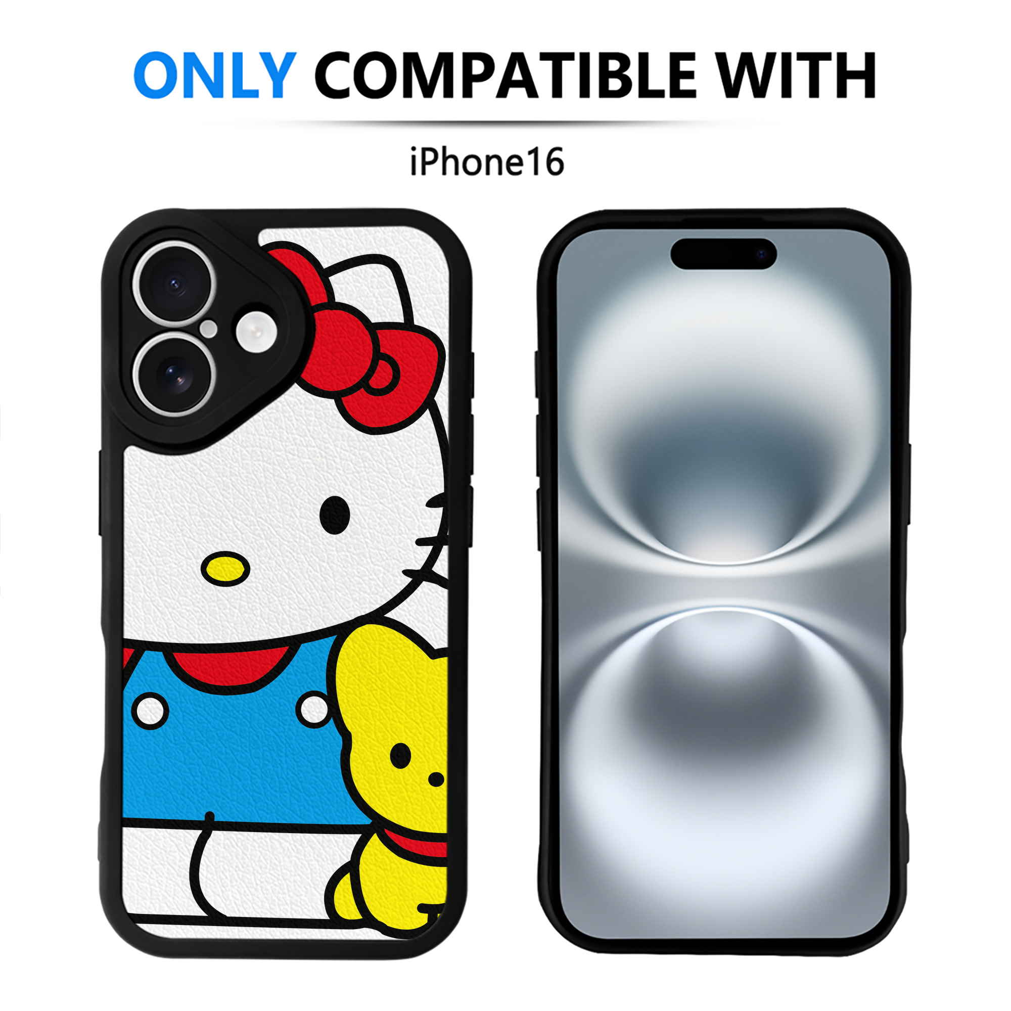 （画像用） Hello Kitty ハローキティ 【iPhone 16シリーズ対応】シリコンスマホケース（レザー調） 材質：シリコン